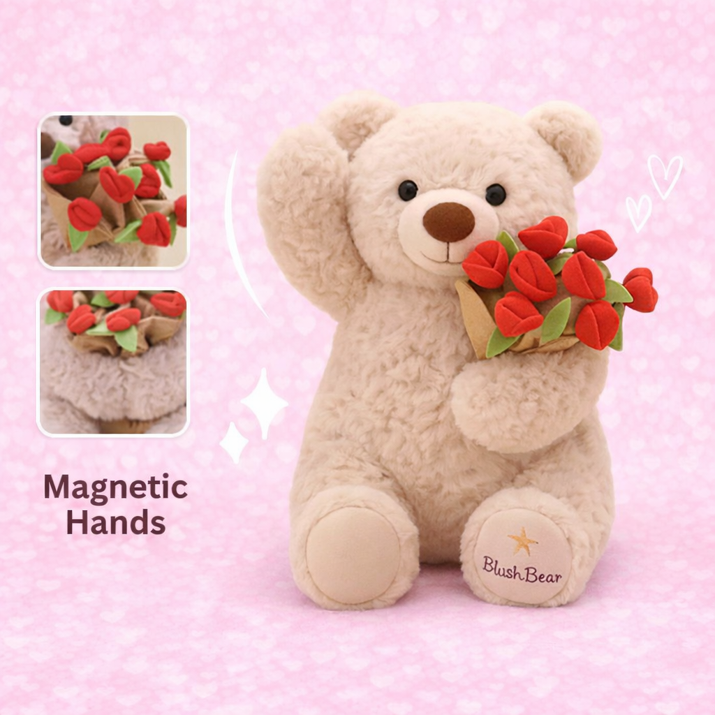 BlushBear™ – Convertible Teddy with Flower Bouquet